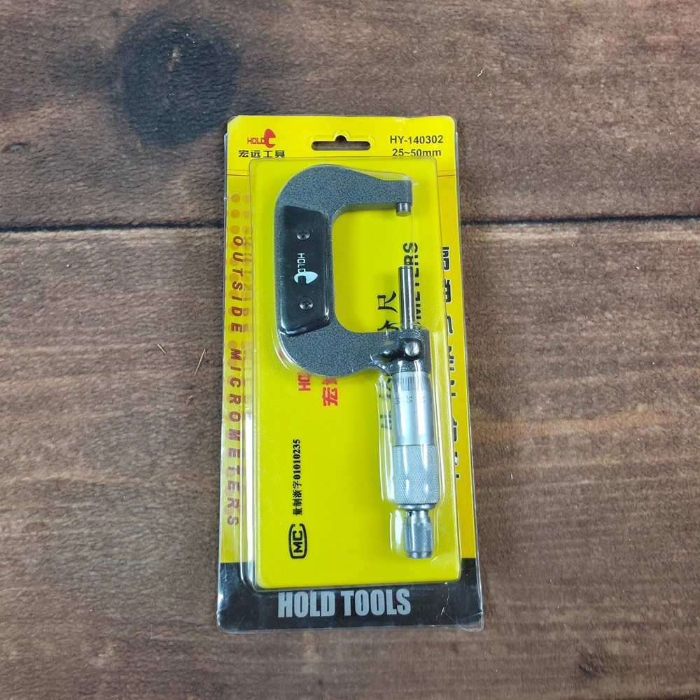 Hold Tools Outside Micrometer 25-50mm Grey New HY-140302 Precision Metric Gauge